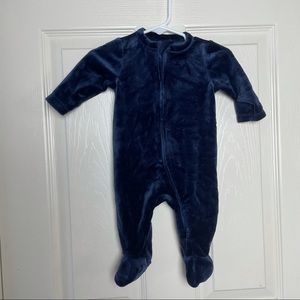 Navy Blue Velvet Onesie